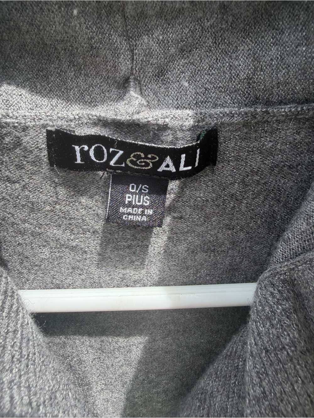 One Size / Plus: Roz & Ali Charcoal Ruffle Open-Front Vest - Picture 3 of 3
